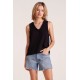 V Neck Gauze Tank