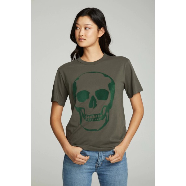 Flocked Skull Tee