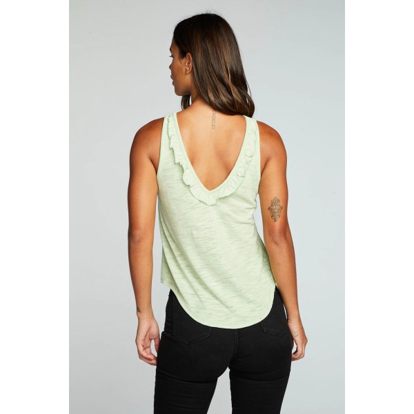 Ruffle V Back Tank