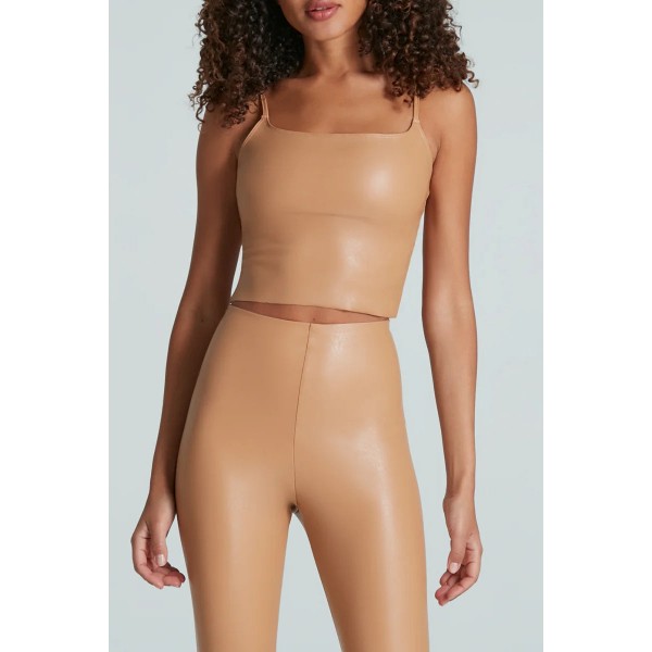 Faux Leather Crop Cami