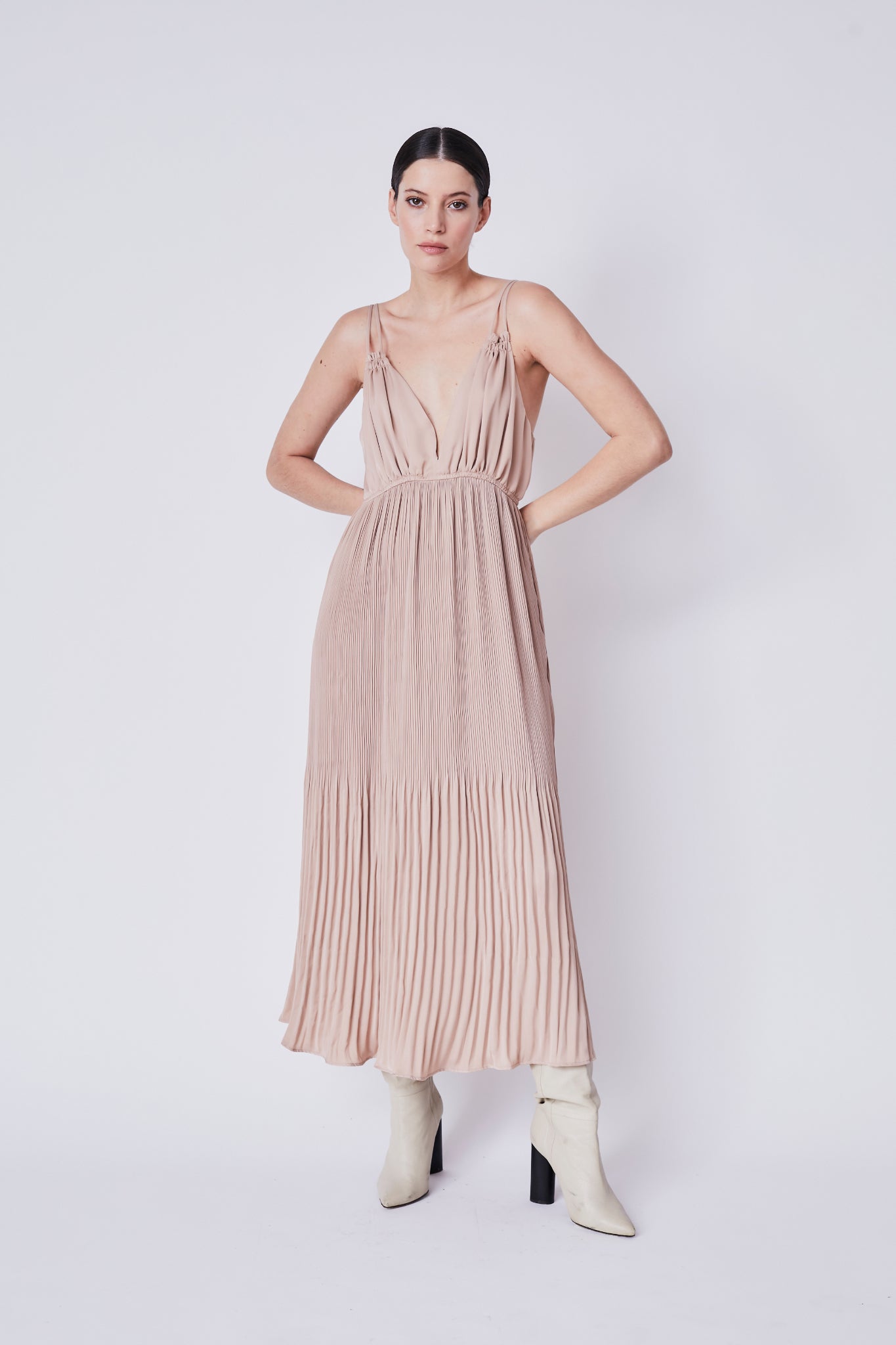 Ossani Pleat Maxi Dress