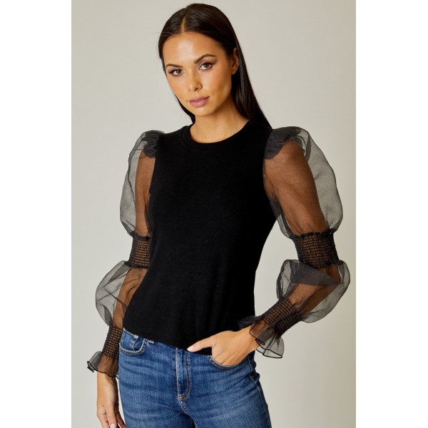 Organza Sleeve Top