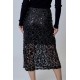 Sequin Leopard Midi Skirt
