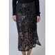 Sequin Leopard Midi Skirt
