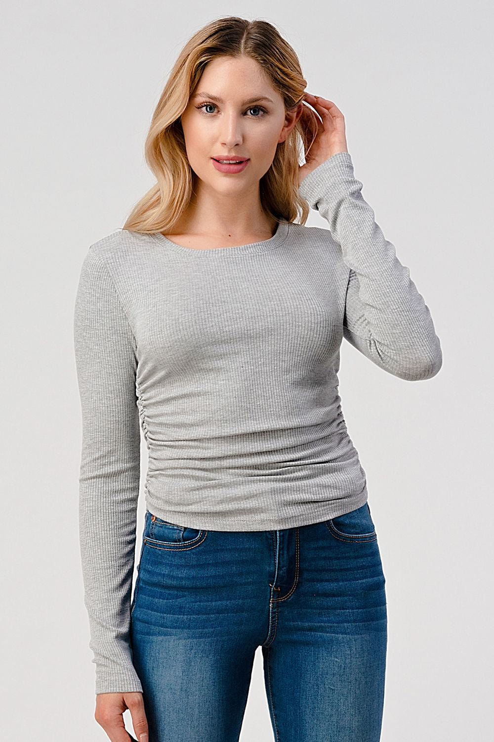 Shirred Rib Top