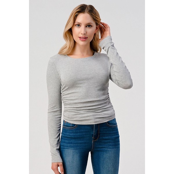 Shirred Rib Top