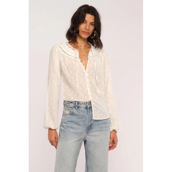 Anda Swiss Dot Woven Top