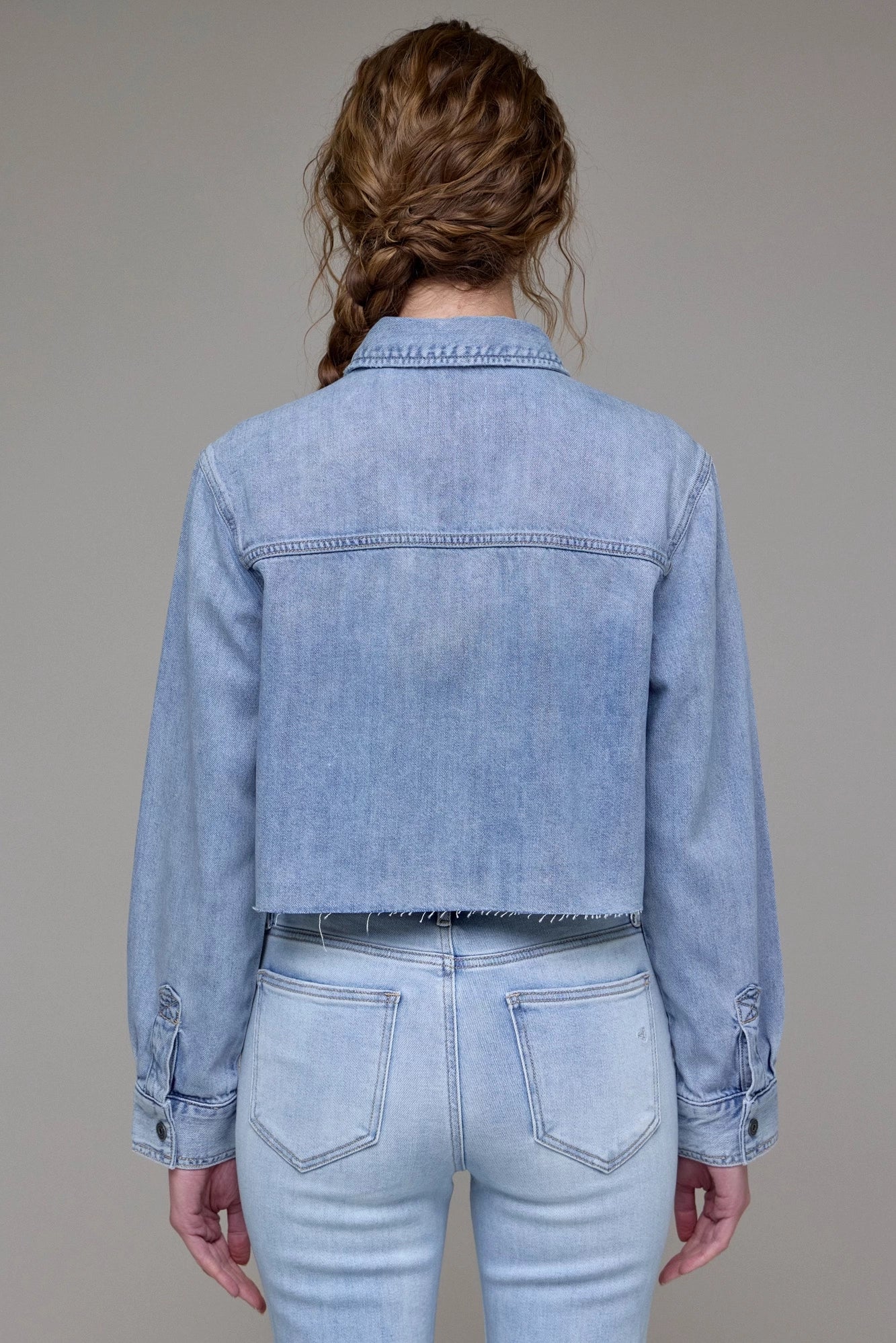 Abbey Soft Denim Crop Shirt