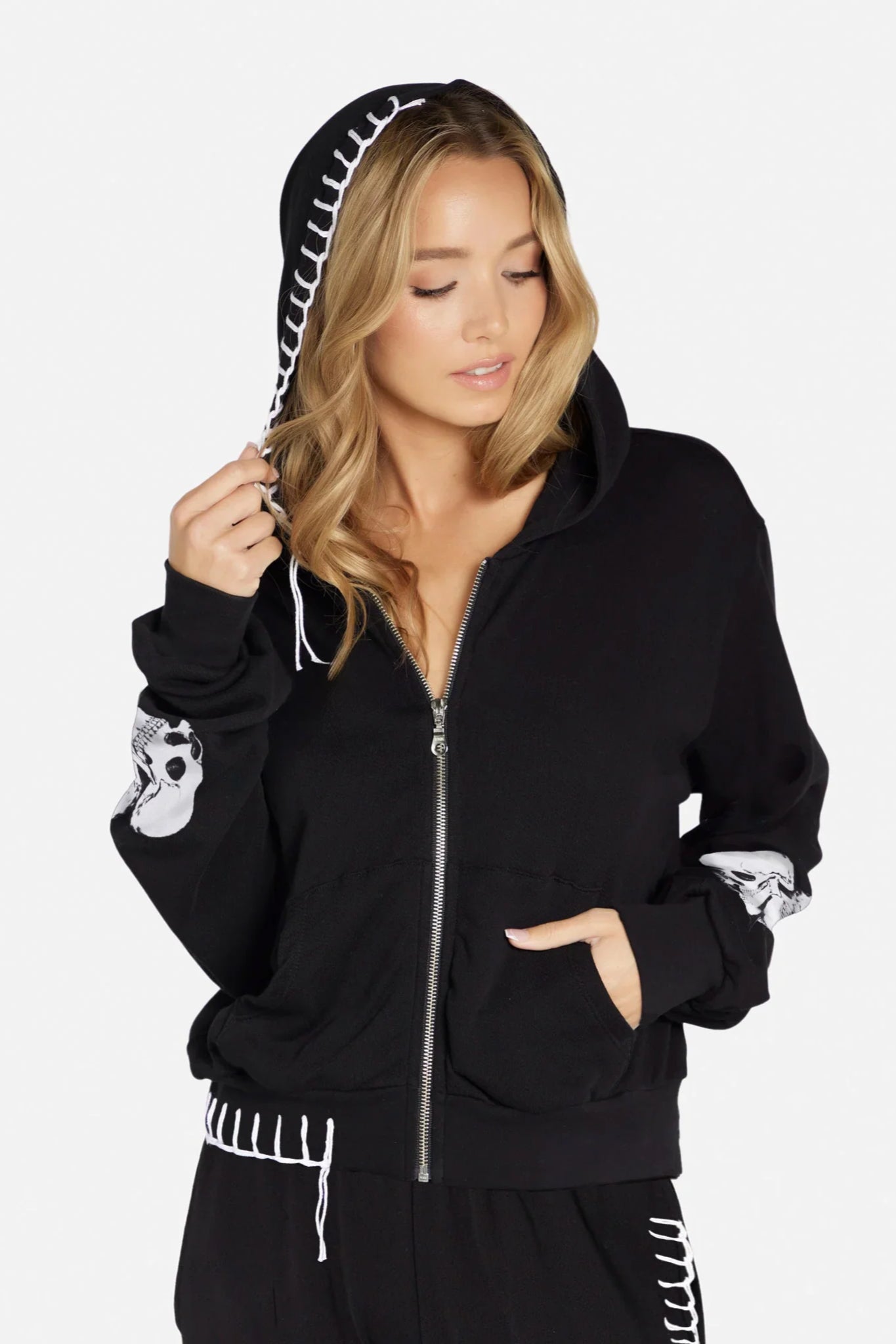 Lachelle Skull Heart Zip Hood