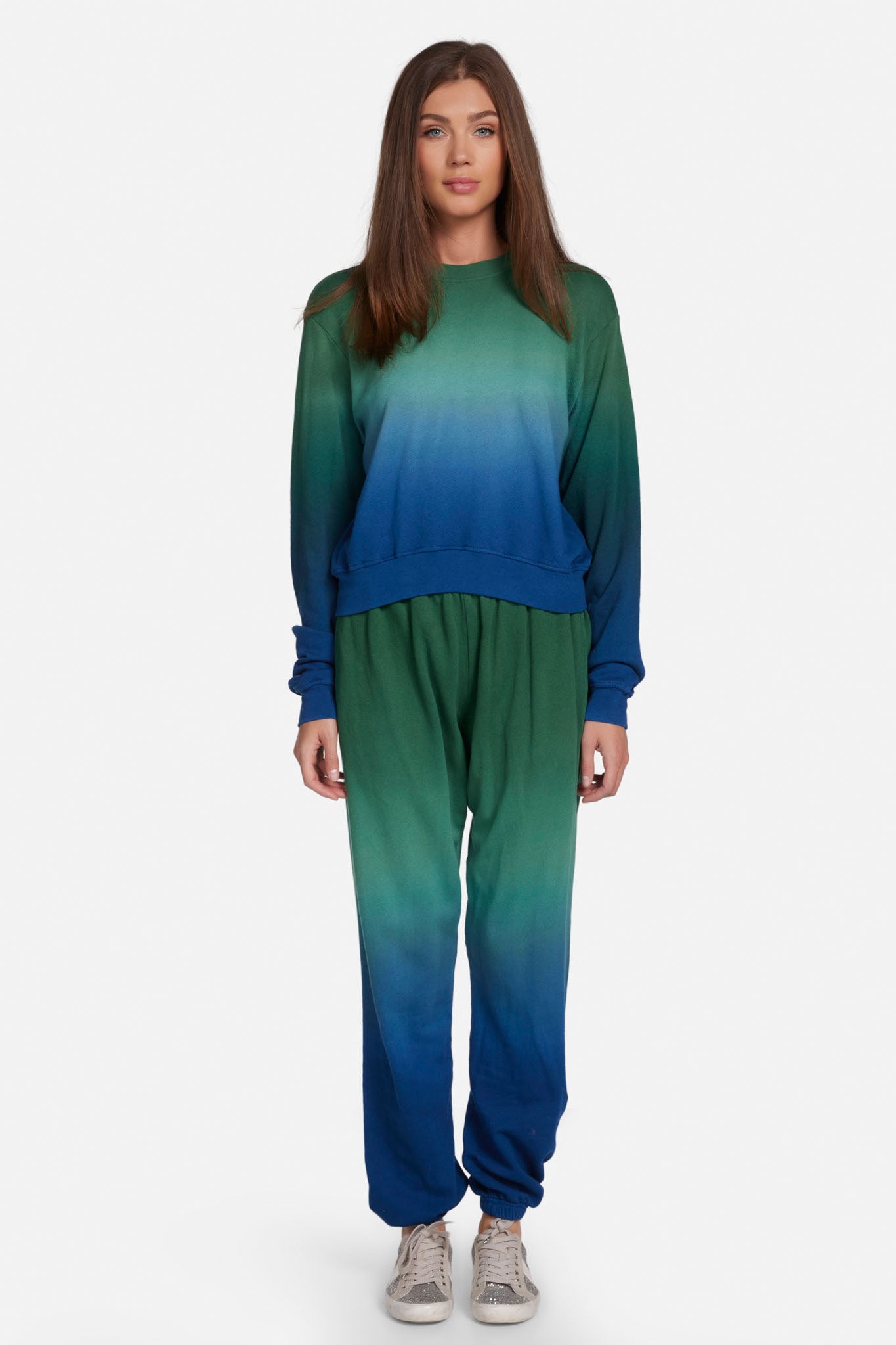 Exon Crop Ombre Sweatshirt