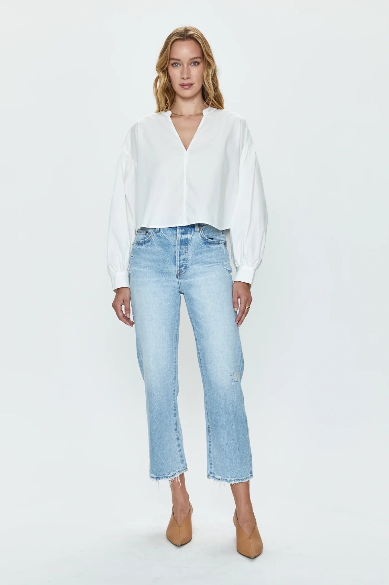 Cassie Crop High Rise Straight Jean