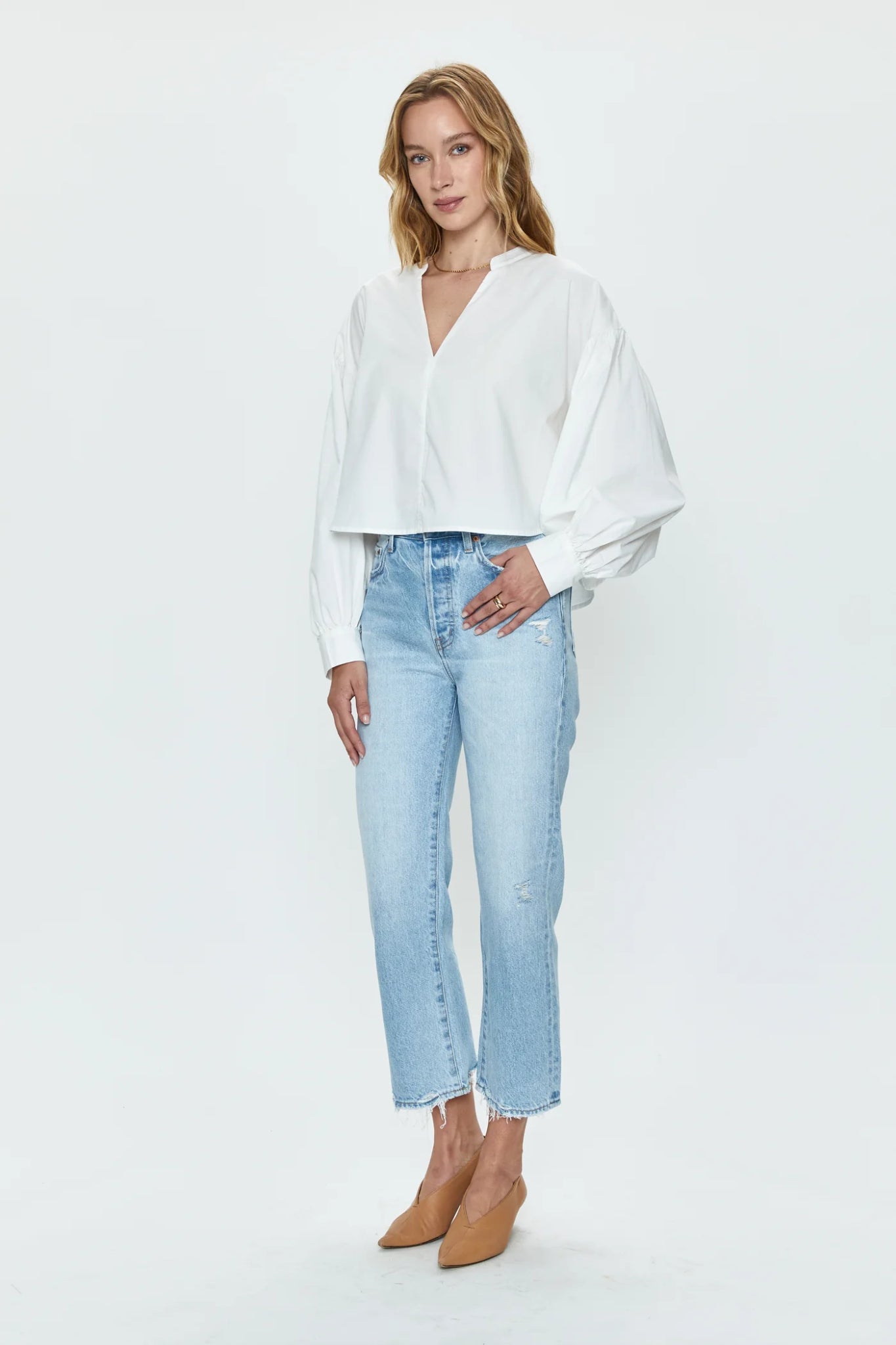 Cassie Crop High Rise Straight Jean