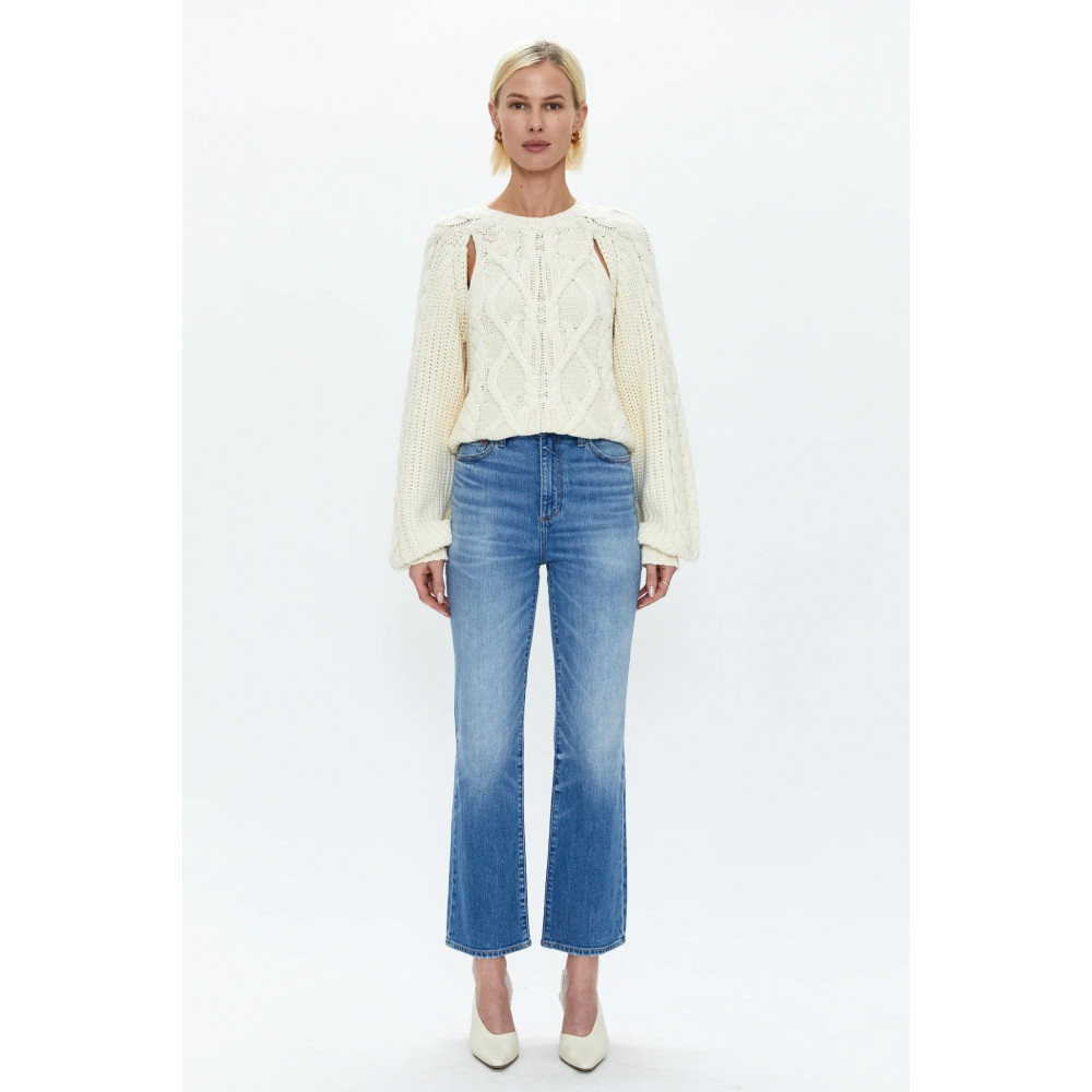 Silk Bloom High Rise Ankle Boot Cut