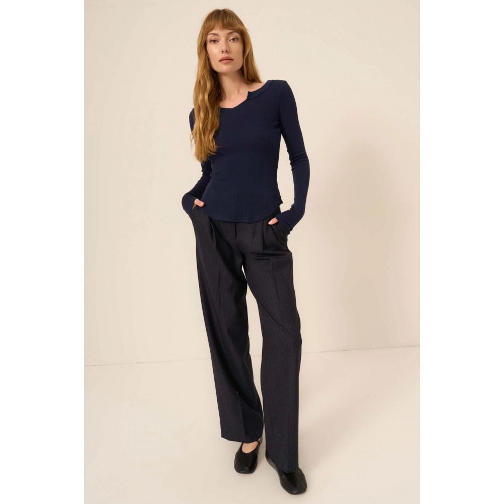 Mussola Comeback Notch Neck Long Sleeve