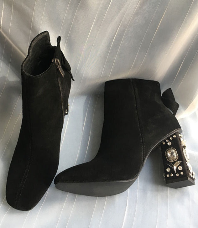 Alba Crystal Suede Heels