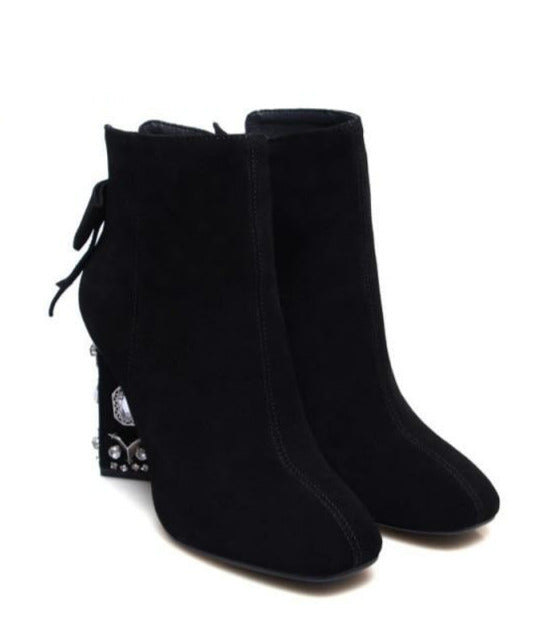 Alba Crystal Suede Heels